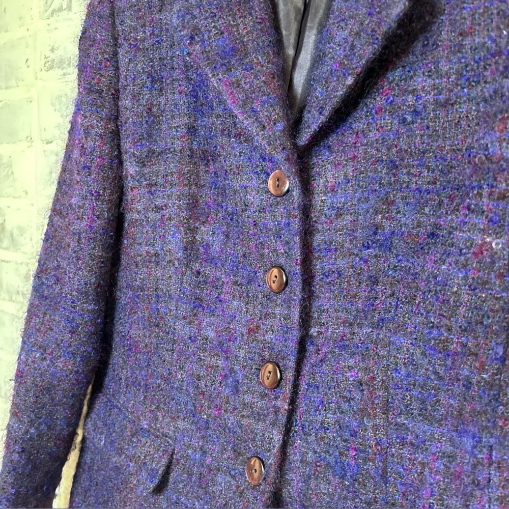 VTG Women's Talbots Wool Mohair Skirt Suit Set Purple Size 6 Petite Made in USA - Picture 4 of 16